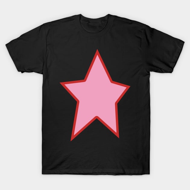 Pink Star Red Out Line Graphic T-Shirt by ellenhenryart